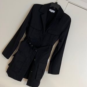 Charlie holiday black linen utility jacket size m/6